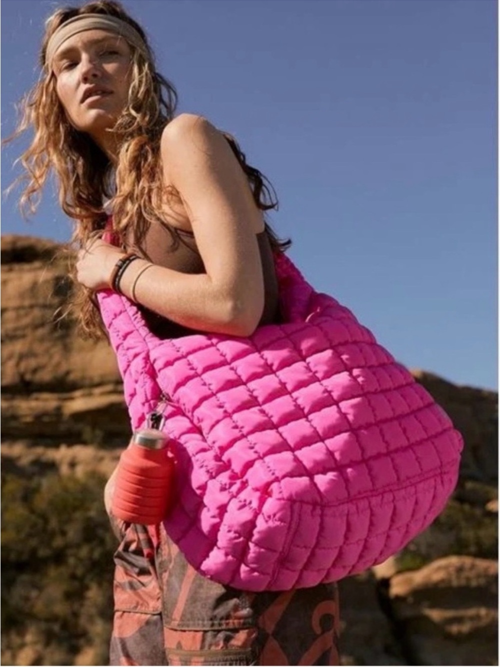 FP Movement by Free People Quilted Carry All in Bubble Gum
